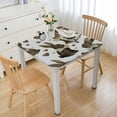 thumbnail image 1 of HAOXIT Square Brwon Cream Love Heart Bunny Table Cloth,Stain Resistance Polyester Spring Rabbits Table Covers for Kitchen Dining,Small for Party Picnic 36*36, 1 of 7