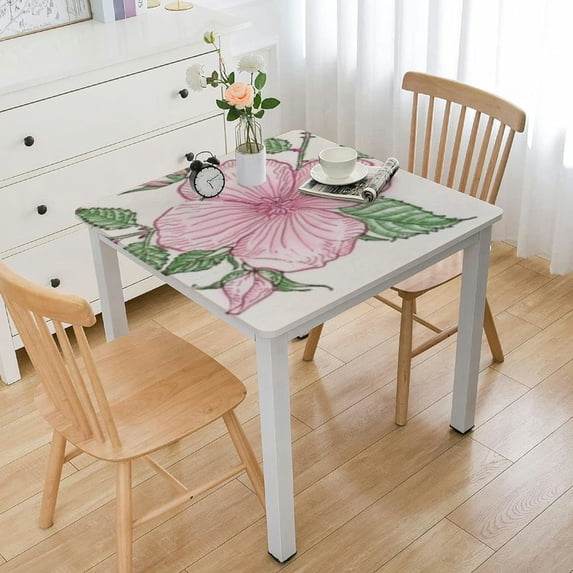 HAOXIT Square Fitted , Background Washable Polyester Table Covers, Fits Square Table, Waterproof Decor Table Cloth, for Banquet Dinner 46*46
