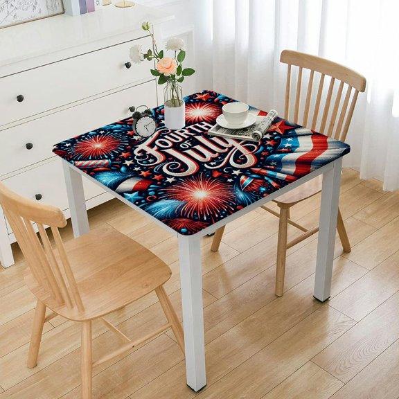 HAOXIT Square , Fitted Table Cover with for Square Tables, Blue Table Cloth Outdoor Indoor Party Waterproof s 44''x44''