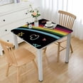 thumbnail image 1 of HAOXIT Square Fitted Tablecloth, Summer Day Inscription Washable Polyester Table Covers, Fits Square Table, Waterproof Decor Table Cloth, for Holiday Party Banquet Dinner  40*40, 1 of 7