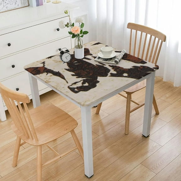HAOXIT Square , Fur Print Table Cloth, s for Kitchen Tables, Washable Spill Proof Polyester Table Cover for Party Dining Room Decoration 36*36