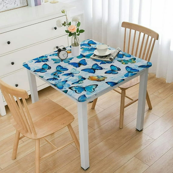HAOXIT Square Reusable Table Cloth Waterproof Stain-Proof Wipeable Washable Table Cover for Party,Picnic,Tabletop, Dining Room, Indoor and Outdoor Dining, Decor 54''x54''