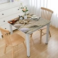 thumbnail image 1 of HAOXIT Square Seashells on Sand Table Cloth Marine Nature Sand Table Cover for Dining Room Kitchen Decoration 36*36, 1 of 7