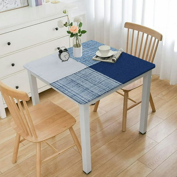 HAOXIT Square Square, Oil-Proof Checkered Table Cloths, Table Covers for Dining, Camping, Picnic, Outdoor, Blue Checkered 36*36