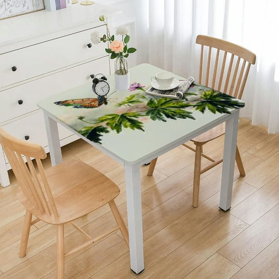 HAOXIT Square Table Cloth Polyester Cover Decorative for Indoor Outdoor Kitchen Dining Party 46*46