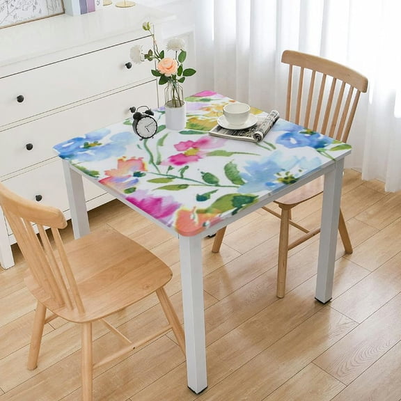 HAOXIT Square Table Cloth Square Table Cover Washable Wipeable Reusable Polyester for Dining Kitchen Party Decor 46*46