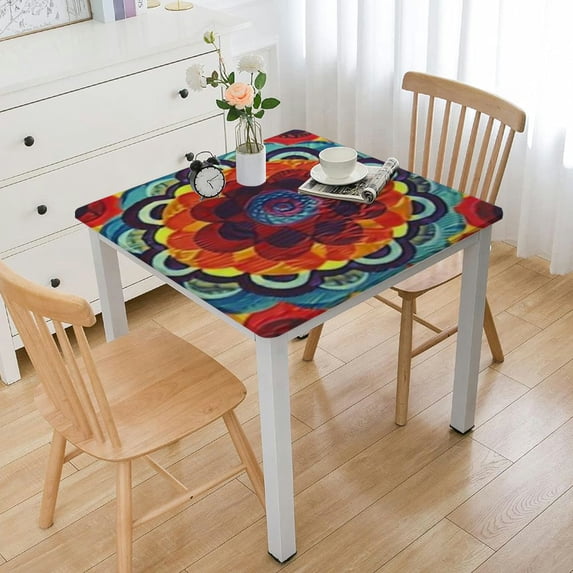 HAOXIT Square , Table Cloth, Stain Resistance, Water Repellent and Wrinkle-Free, Colorful Decor for Home Kitchen Dining Party Patio Indoor and Outdoor Use 40*40