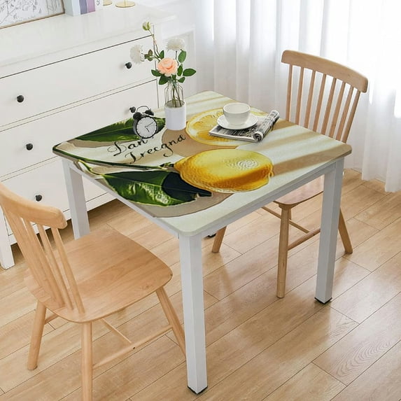 HAOXIT Square Table Clothes, Wrinkle-Resistant Oil-Proof Table Cover, for Dining Table Parties Wedding 48''x48''