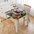 thumbnail image 1 of HAOXIT Square Table Cover Decorative Tablecloth Washable Rectangle Tablecloths, Dining, Home, Wedding, Banquet, Happy Florals - - Spring/Summer white, 1 of 7