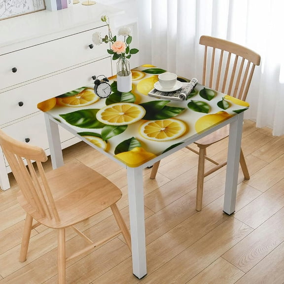 HAOXIT Square , Table Cover Square Rectangle Yellow Waterproof Table Cloth for Picnic Decor 48''x48''