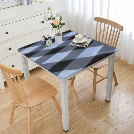 HAOXIT Square Table Cover - Wipeable Square Table Cover, Polyester Material , and ironable Fitted Edged Fits Square Tables 60''x60''