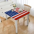 thumbnail image 1 of HAOXIT Square Table Decorations - American Flag Cotton Linen Table Cover for Veterans Day Party Table Decorations 60''x60'', 1 of 7