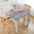 thumbnail image 1 of HAOXIT  Square Table Top Cover Abstract Multicolored Marbling Texture Background Fitted Tablecloth with Elastic Edge for Dining Wedding Party Picnic white, 1 of 8