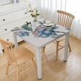 thumbnail image 1 of HAOXIT Square Tablecloth Flower Tablecloths Blue and Grey White Table Clothes Reusable Table Cover for Picnic Party Dining Room Home Decor 36*36, 1 of 8