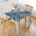 thumbnail image 1 of HAOXIT Square Tablecloth , Vintage Floral Plant, Vinyl Table Covers Waterproof Oilcloth Table Cloth Linens, Farmhouse Tablecloths for Outdoor Dining Wedding Party Camping, Yellow Blue 40*40, 1 of 7