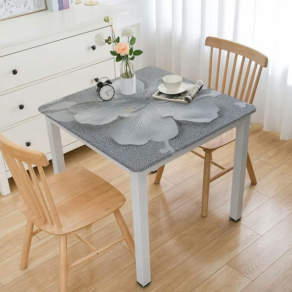 HAOXIT Square Tablecloth Waterproof Oilcloth Square Wipeable Spillproof Fall Square Tablecloths Cover Cloth Outdoor Tables Camp white