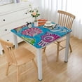 thumbnail image 1 of HAOXIT Square Vinyl Flannel Backed Tablecloth, Print, Vinyl Waterproof Indoor/Outdoor Table Cloth, Colorful Beach Theme 46*46, 1 of 7