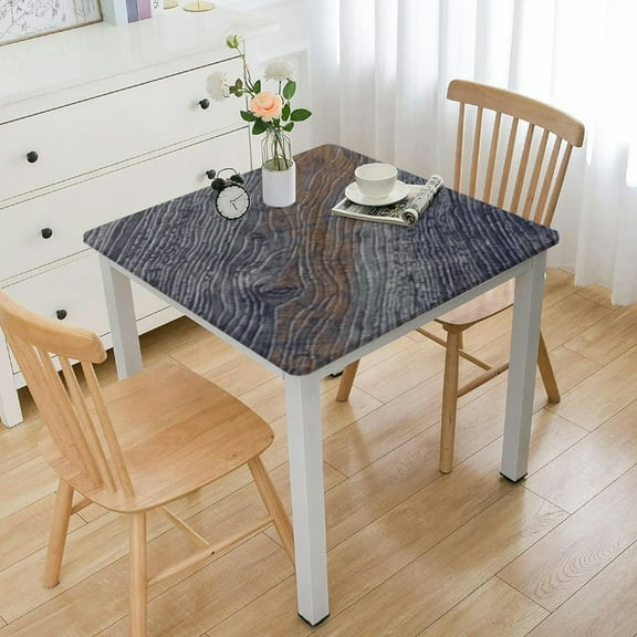 HAOXIT Square Waterproof Table Cover Elastic Tablecloth Vinyl Fitted Table Cover Elastic Edged Square Table Cover Fits Square Tables 40*40