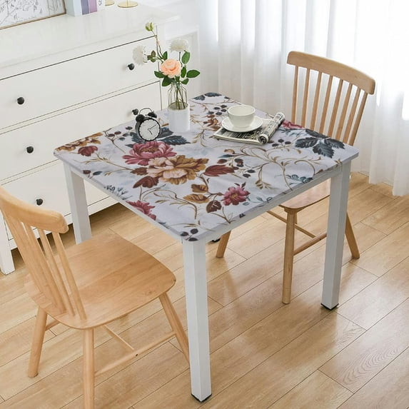 HAOXIT Square with Backing Oil-Proof Table Cloth Stain-Resistant Wipeable Table Cover for Square Table 36*36