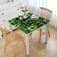 thumbnail image 1 of HAOXIT St Patrick's Day Table Runners Cotton Linen Lucky Shamrock Clover Non-Slip Spring Holiday Decorations for Kitchen,Home,Dining,Outdoor Small Green Black White Gingham Plaid 44''x44'', 1 of 7
