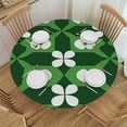 thumbnail image 1 of HAOXIT St.Patrick's Day Tablecloth Round  Green Shamrock Checkered Table Cloth,Stain Resistance Polyester Spring Plaid Table Covers for Kitchen Dining,Small Tablecloth for Party Picnic 42-46, 1 of 8