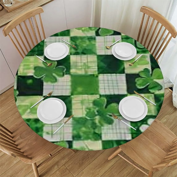 HAOXIT St Patricks Day Table Cloth Washable Table Cover for Home Party Kitchen Holiday Dinning Picnic Decor 38-42
