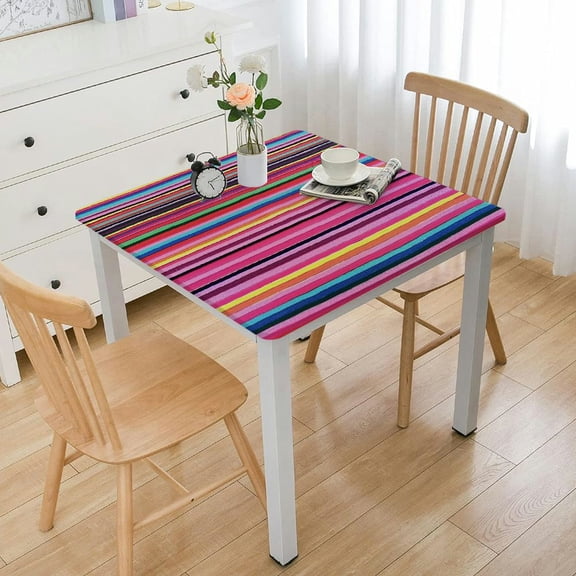 HAOXIT Striped for Party Decorations, Large Square Cotton Outdoor Table Cover Table Cloth 36*36