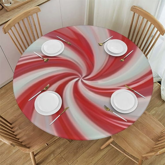 HAOXIT Sugar Cute Funny Pink Waterproof Picnic Round Table Cloth Cover Decorations Fabric Circular Tablecloth For Home Dining Room Kitchen Decor 31-35