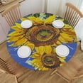 thumbnail image 1 of HAOXIT Sunflower Tablecloth Round - Retro Flower Table Cloth Blossom Plant Circle Tablecloths Farmhouse Floral Table Cover for Kitchen Dining Wedding Banquet Decor 54-58, 1 of 8