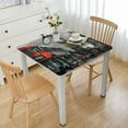 thumbnail image 1 of HAOXIT Symbols Square Fitted Tablecloth Double Decker Bus Red Phone Booths Elastic Edge Tablecloth Waterproof Oilcloth Table Cover for Square table 36*36, 1 of 7