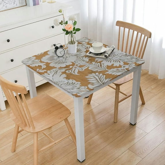 HAOXIT Table Cloth - Beige, Square Table Cover. for Kitchen, Dining, Tabletop, Decoration, Parties, Thanks Giving, and Everyday Use. 52*52