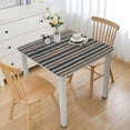 thumbnail image 1 of HAOXIT Table Cloth Blue White Striped Cotton Linen Dust-Proof Table Cover for Dining Coffee Kitchen Tables, Parties Square s 52*52, 1 of 7