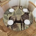 thumbnail image 1 of HAOXIT Table Cloth Round Merry Christmas Reusable Waterproof Outdoor Table Cover for Kitchen Party Picnic Dining Decor 54-58, 1 of 8