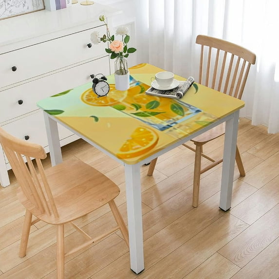 HAOXIT Table Cloth-Yellow Theme Square Table Covers Fruit Stand Decoration Rectangular 36*36