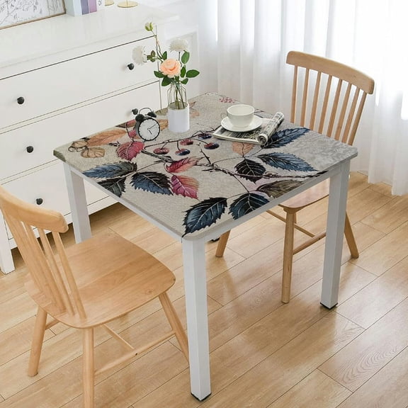 HAOXIT Table Cloths Decorative Washable Rectangle Tablecloth, Dining, Kitchen, - Beige - Thanksgiving/Christmas 46*46