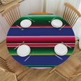 thumbnail image 1 of HAOXIT Table Cloths for Round Tables, Colorful Mexican Stripes Tablecloth, Farmhouse Table Cover for Dining Table Waterproof Wipeable Tablecloths for Kitchen Dining Room Party 31-35, 1 of 8