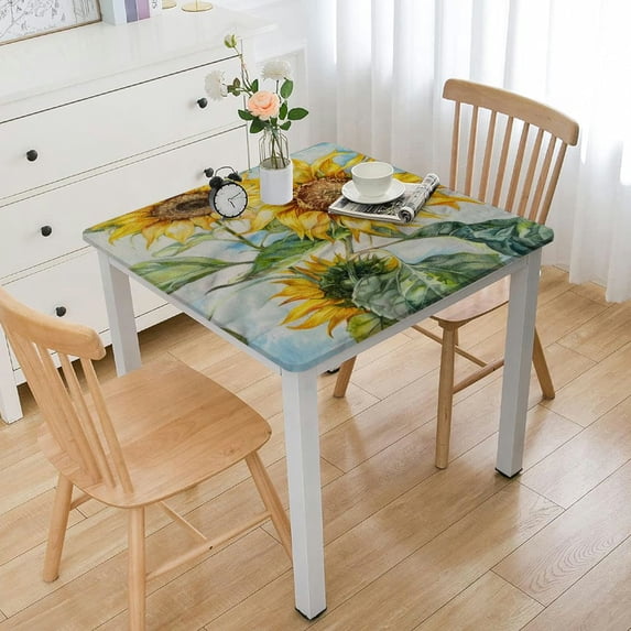 HAOXIT Table Cover Cotton Decorative Washable Rectangle Tabletop Tablecloths, Kitchen, Party, Wedding, Restaurant & Camping, - Spring/Summer white
