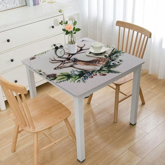HAOXIT Table Cover Decorative Square s, Kitchen, Dining, & Camping, Holly Time - Thanksgiving/Christmas 52*52
