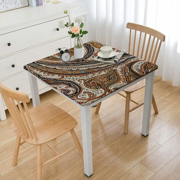 HAOXIT Table Cover Decorative Tablecloth Washable Rectangle Tablecloths, Wedding, Banque, Kashmir Paisley - Thanksgiving/Christmas 36*36