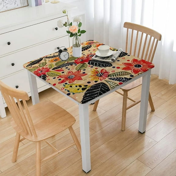 HAOXIT Table Cover Decorative Tablecloth Washable Square Tablecloths, Dining, Home, Wedding, Banquet, Buffet, - Thanksgiving/Christmas 40*40