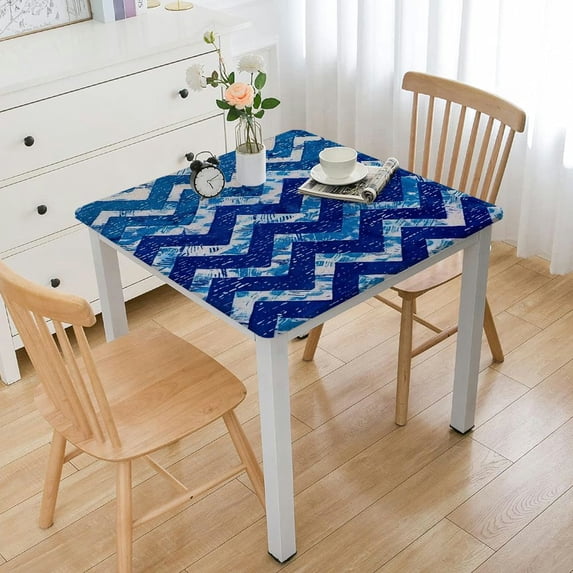 HAOXIT Table Cover Decorative Washable Rectangle Tabletop Tablecloths, Kitchen, Party, Wedding, Restaurant & Camping, Indigo Love - Spring/Summer white