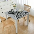 thumbnail image 1 of HAOXIT Table Cover Square, Black and White Striped Dots with Abstract Style Square Dining Table Cover, Fits Table, for Outdoor Indoor Holiday Picnic Party Cloth, Black White, 1 of 7