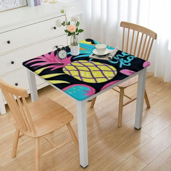 HAOXIT Table Decoration for Party Summer Beach Jungle Tropical Palm Leaf Square Table Cloth Polyester Tablecloth Square Table for Dinner Table Decor 40*40