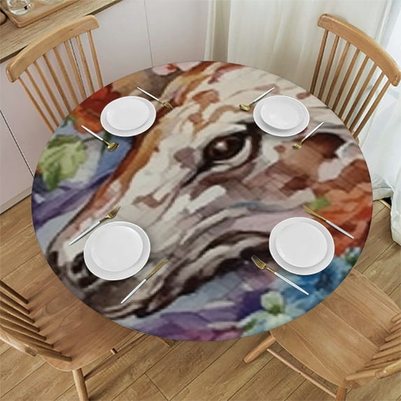 HAOXIT Tablecloth Boho Style Skull Flowers Feathers Colorful Leaves American Tribal Ethnic Anti-Fading Dust-Proof Washable Tabletop Decoration 31-35