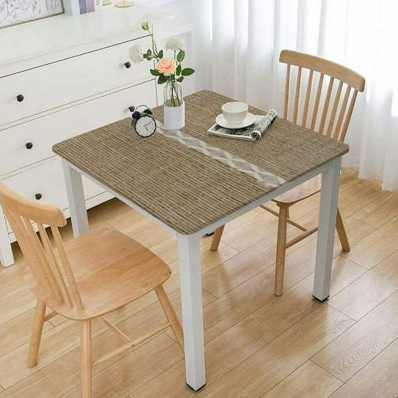 HAOXIT Tablecloth Cotton Linen Waterproof Tablecloth Table Cloths for Kitchen Dining Cloth Table Cloth for Rectangle Tables Coffee Lines Rectangle white