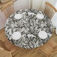 thumbnail image 1 of HAOXIT Tablecloth, Forest Elements with Bear Moose Trees and Mountains Wildlife Nature Theme, Round Table Cover for Dining Room Kitchen Decor, 1 of 8