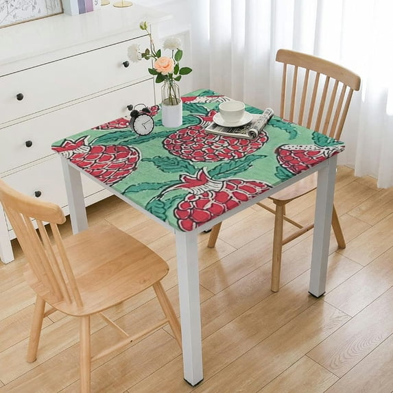 HAOXIT Tablecloth, Handblock Print Floral Table Cloth for Kitchen Dining Linen I Parties, Weddings, Outdoors, Spring Summer Decor white