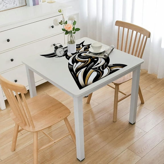 HAOXIT Tablecloth Home Decor Cute Animal Bird with Long Neck Doodle Brush Table Covers Polyester Rectangular Tablecloths Kitchen 48''x48''