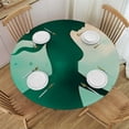 thumbnail image 1 of HAOXIT Tablecloth Mermaid Tablecloths Round Watercolor Hand Painted Mermaid Silhouette Tablecloths for Dining Kitchen Wedding and Parties 31-35, 1 of 8