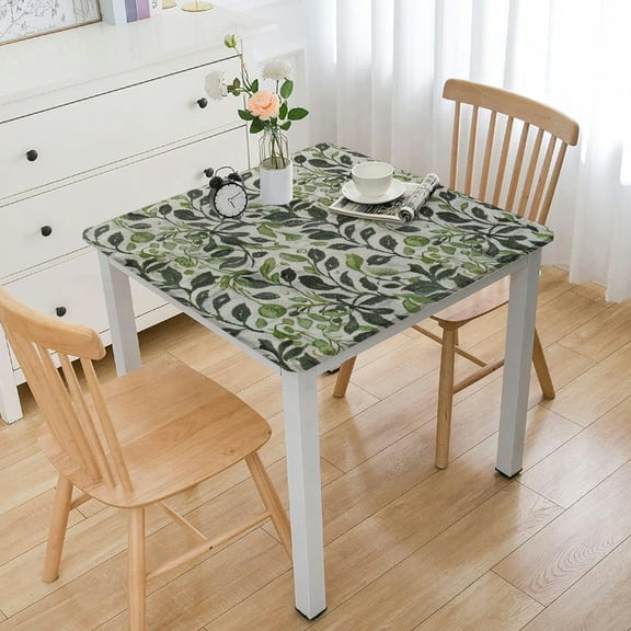 HAOXIT  Tablecloth, Onion Flower Pattern with Square Petals in Retro Graphic Design, Dining Room Kitchen Rectangular Table Cover 44''x44''